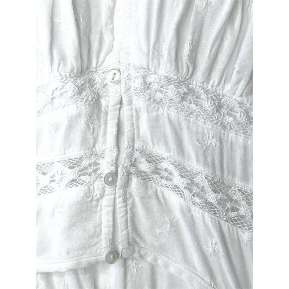 Old Navy Peasant Cottagecore Top Lace Embroidered Raglan Sleeve sz XS Tall - Picture 3 of 9